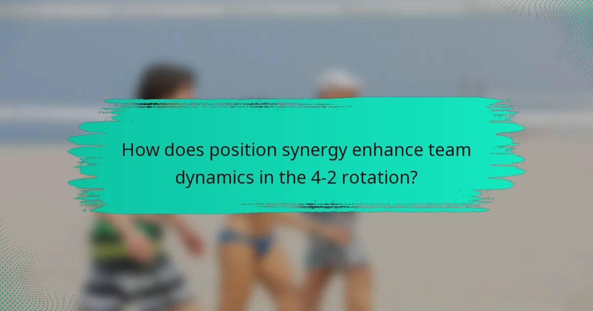 How does position synergy enhance team dynamics in the 4-2 rotation?