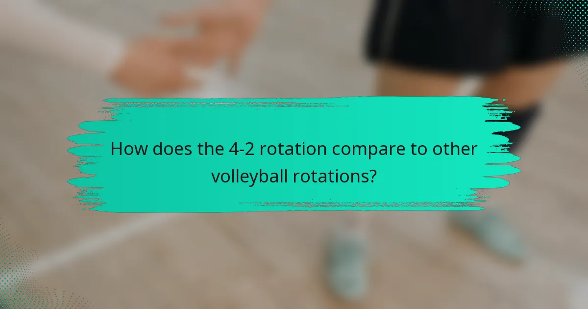 How does the 4-2 rotation compare to other volleyball rotations?