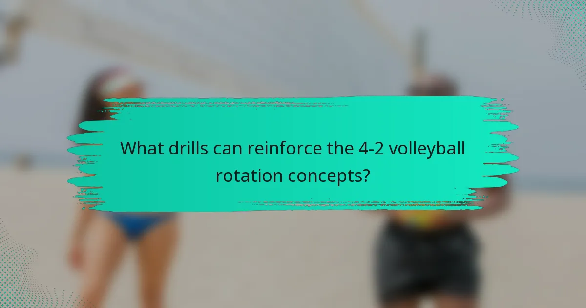 What drills can reinforce the 4-2 volleyball rotation concepts?