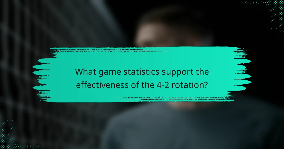 What game statistics support the effectiveness of the 4-2 rotation?